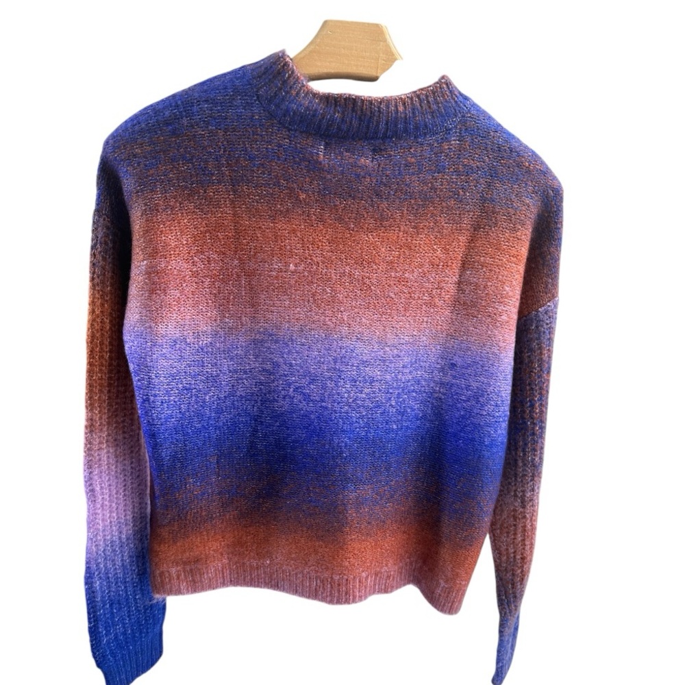 NWT Ten Sixty Sherman Crewneck Cable Knit Oversized Comfy Ombre Sweater … - Picture 2 of 10